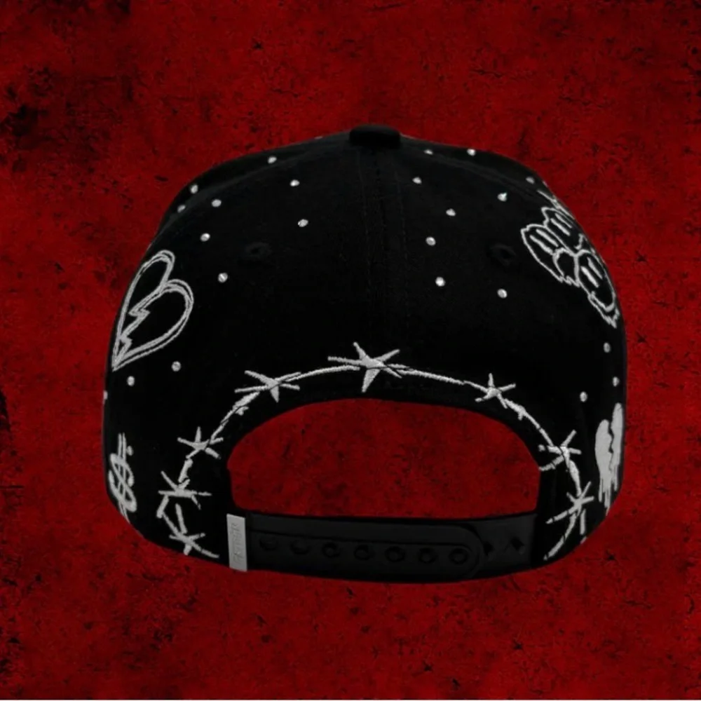 Black Embellished NY Cap - Picture 4 of 6